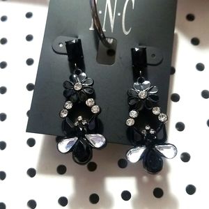 INC Black & White Crystal Earring